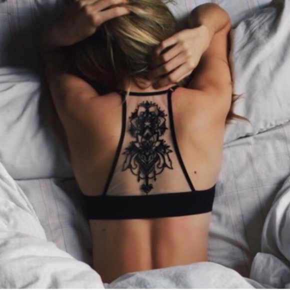 Tattoo Lace-Back Bralette in Black NEW - Picture 10 of 14